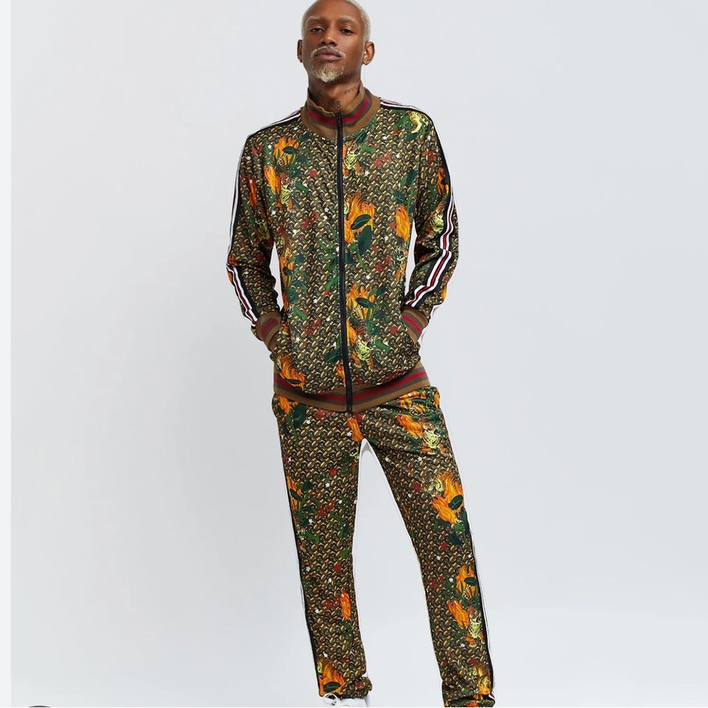 Allover Tiger Print Track Suit - Size XL